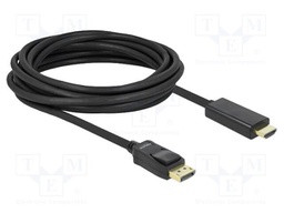 Cable; DisplayPort plug,HDMI plug; Len: 5m; black; 28AWG; Core: Cu