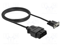 Cable; D-Sub 9pin socket,OBD II Type B plug; PVC; Len: 1.15m