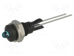 Indicator: LED; prominent; Cutout: Ø6mm; for PCB; brass; ØLED: 3mm