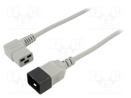 Cable; 3x1.5mm2; IEC C19 female angled,IEC C20 male; PVC; 3m