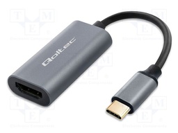 Adapter; HDMI socket,USB C plug; PVC; 0.17m; black; USB 3.1