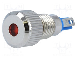 Indicator: LED; flat; 12VDC; Cutout: Ø8mm; IP67; for soldering