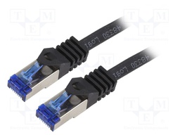 Patch cord; S/FTP; 6a; stranded; Cu; LSZH; black; 7.5m; 26AWG