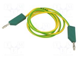 Test lead; 60VDC; 30VAC; 32A; Len: 1m; yellow-green; Material: brass