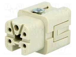 Connector: HDC; female; CKS; PIN: 5; 4+PE; size 21.21; 10A; 400V