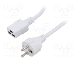 Cable; 3x1.5mm2; CEE 7/7 (E/F) plug,IEC C19 female; PVC; 5m; 16A