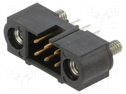 3+3 Pos. Male DIL Vertical Throughboard Conn. Jackscrews