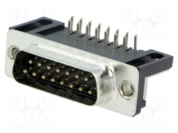 D-Sub; PIN: 15; socket; male; stamped and formed contacts; THT