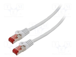 Patch cord; S/FTP; 6; stranded; Cu; LSZH; grey; 1m; 26AWG; Cores: 8