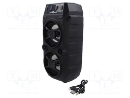 Speaker; black; Jack 3,5mm,microSD,USB A,USB B micro; 10m; 6h