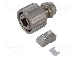 Steckverbinder-Set Cat. 5e Zinkdruckguss Kunststoff Metall m