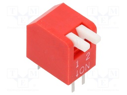 Switch: DIP-SWITCH; Poles number: 2; OFF-ON; 0.025A/24VDC; Pos: 2/2