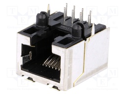 Socket; RJ45; PIN: 8; Layout: 8p8c; THT; on PCBs