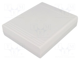 Enclosure: desktop; X: 119mm; Y: 143mm; Z: 27mm; polystyrene; grey