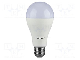 LED lamp; white warm; E27; 220÷240VAC; 1250lm; P: 15W; 200°; 3000K