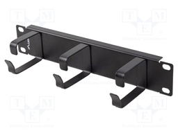 Cable organizer; 1U; black; Standard: 10"