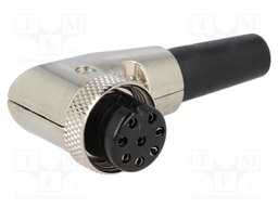 Plug; microphone; female; PIN: 8; with strain relief; for cable