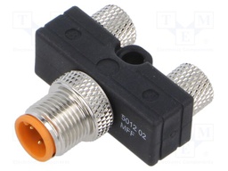 T adapter; M8 male,M8 female x2; Y; PIN: 3; Polarisation: A; IP67