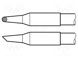 Tip; conical sloped; 2mm; longlife