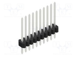 Connector: pin strips; pin header; male; PIN: 10; 1.27mm; THT; 1x10