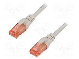 Patch cord; U/UTP; 6; stranded; Cu; LSZH; grey; 0.25m; 26AWG