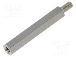 Standoff, Nickel Plated, Brass, M3, Hex Male-Female, 30 mm, 36 mm