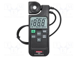 Meter: solar power; Range: 0÷1999W/m2; Equipment: case; 0÷40°C