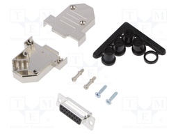 D-Sub; PIN: 15; plug; female; soldering; for cable; black