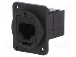 Coupler; FT; Cat: 3; Layout: 6p4c; RJ11 socket,both sides; 19x24mm