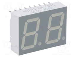 Display: LED; 7-segment; 14.22mm; 0.56"; No.char: 2; green; cathode