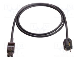 Mains; 3G1mm2; CEE 7/7 (E/F) plug angled,IEC C15 female; rubber