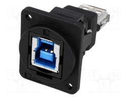 Coupler; USB A socket,USB B socket; FT; USB 3.0; plastic; 19x24mm