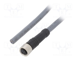 Connection lead; M8; PIN: 3; straight; 5m; plug; -25÷80°C; IP67