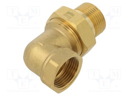 Double connector,male-female,flat; brass CW617N; BR