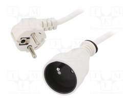 Extension lead; Sockets: 1; PVC; white; 3x1,5mm2; 10m; 16A
