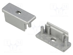Cap for LED profiles; silver; ABS; Application: SURFACE14