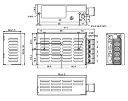 Power supply: switched-mode; modular; 27W; 48VDC; 0.57A; OUT: 1