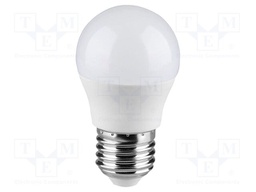 LED lamp; neutral white; E27; 220÷240VAC; 600lm; P: 6.5W; 180°; IP20