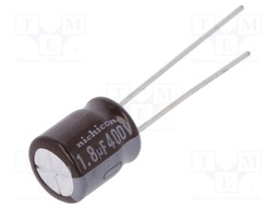 Capacitor: electrolytic; THT; 1.8uF; 400VDC; Ø8x9mm; Pitch: 3.5mm