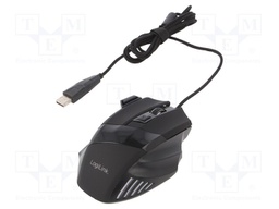 Optical mouse; black; USB; wired; No.of butt: 7; Kit: optical mouse