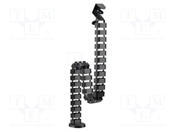 Wiring duct; flexible; black; W: 129mm; L: 1347mm