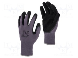 Protective gloves; Size: 9; black-grey; nitryl; tag