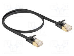 Patch cord; U/FTP; Cat: 7; RJ45 plug,both sides; 0.5m; PVC; black