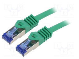 Patch cord; S/FTP; 6a; stranded; Cu; LSZH; green; 1m; 26AWG; -20÷75°C