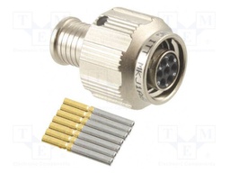 Connector: circular; female; PIN: 7; straight; crimped