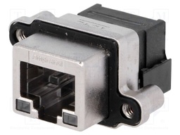 Socket; RJ45; with LED; UL94V-0; IP67; THT; for panel mounting