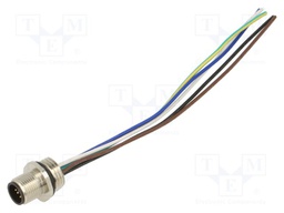 Connector: M12; socket; male; straight; with lead; PIN: 5; 0.34mm2