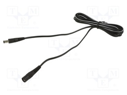 Cable; DC 5,5/2,5 plug,DC 5,5/2,5 socket; straight; 0.5mm2; 1.5m
