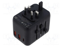 Power supply: switching; mains,universal,plug-in; 5÷12VDC; 20W