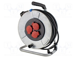 Extension lead; 3G1.5mm2; Sockets: 3; PVC; yellow; 50m; 16A